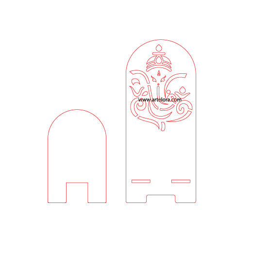 3D Model Laser Cutting Shri Ganesh (Phone Table Stand)