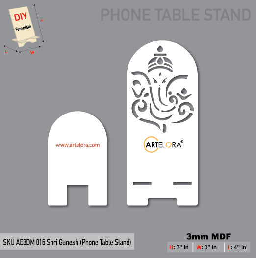 3D Model Laser Cutting Shri Ganesh (Phone Table Stand)