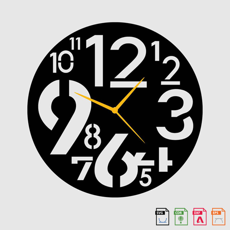 Wall Clock Round Number – ArtElora