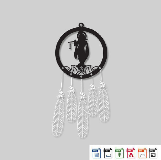 2D Modern Art Car Hanging Krishna