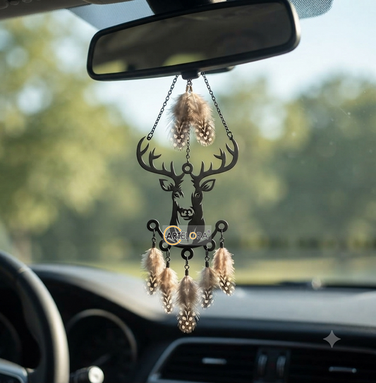 2D Modern Art Car Hanging Deer