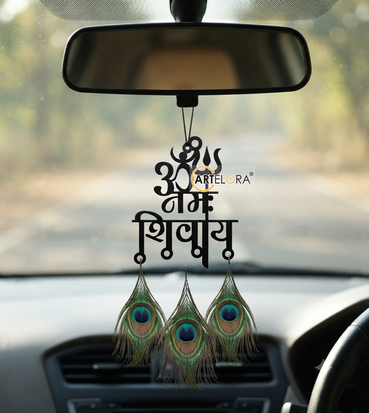 2D Modern Art Car Hanging Om Namah Shivay