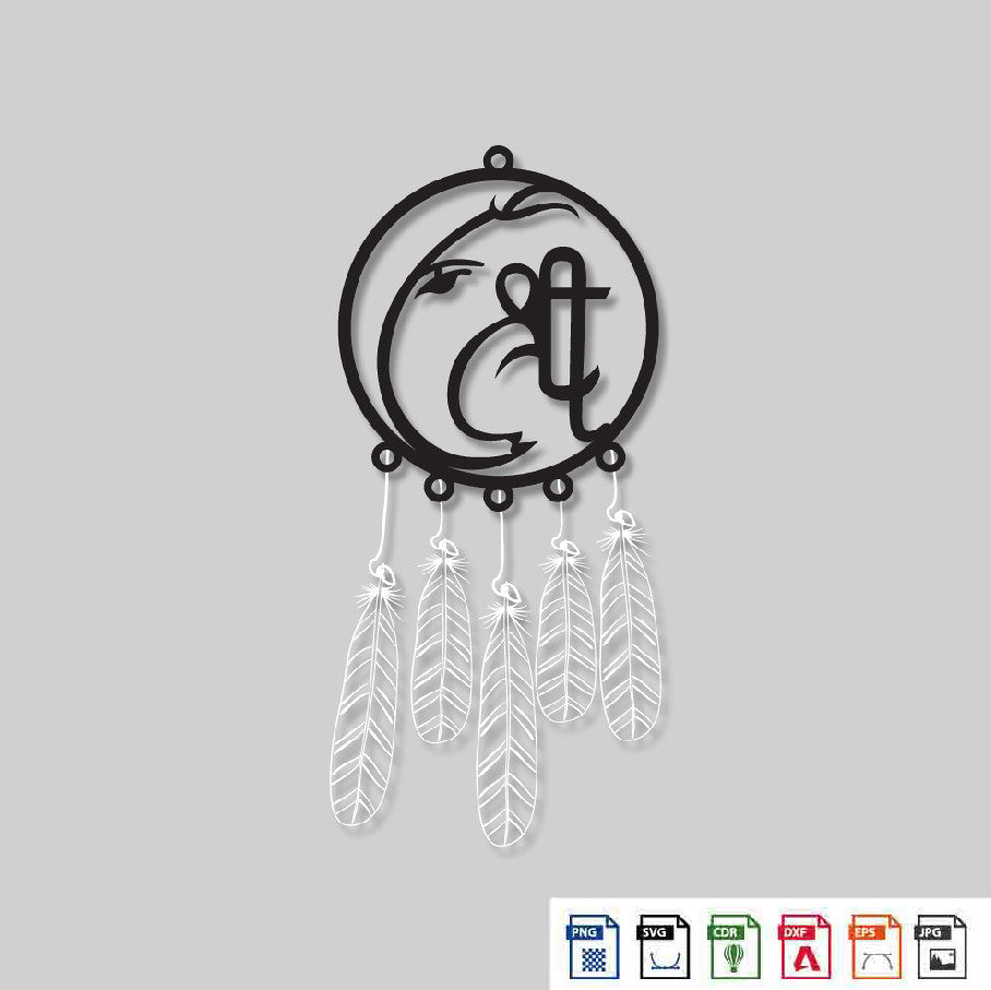 2D Modern Art Car Hanging Ganesh