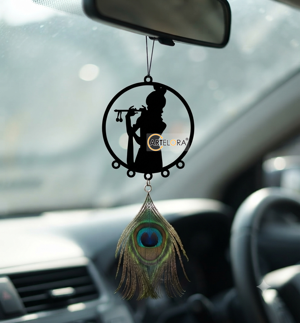 2D Modern Art Car Hanging Krishna