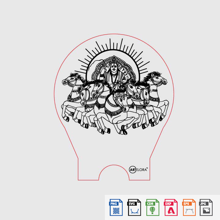 Surya Dev Rath Vector Laser Engraving SURYA DEV – ArtElora