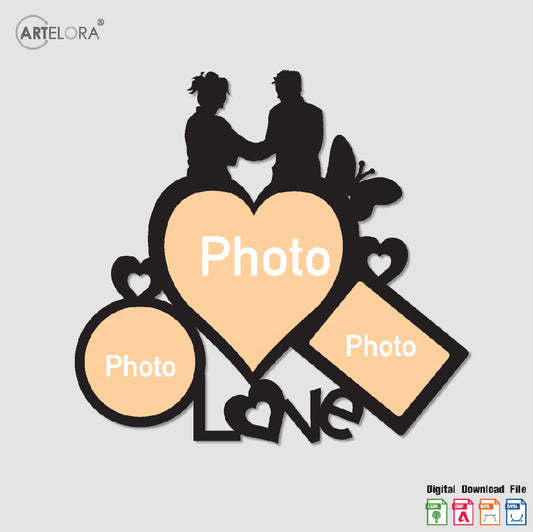 Collage Photo Frame Love
