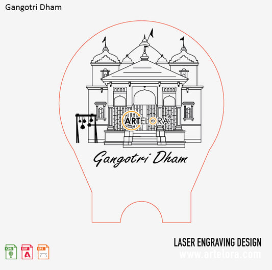 Laser Engraving Gangotri Dham