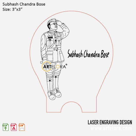 Subhash Chandra Bose Laser Engraving