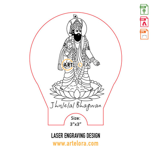 Jhulelal Bhagwan Laser Engraving