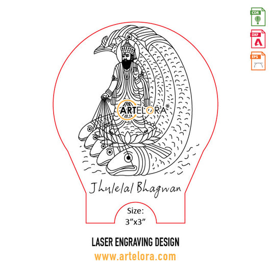 Jhulelal Bhagwan Laser Engraving