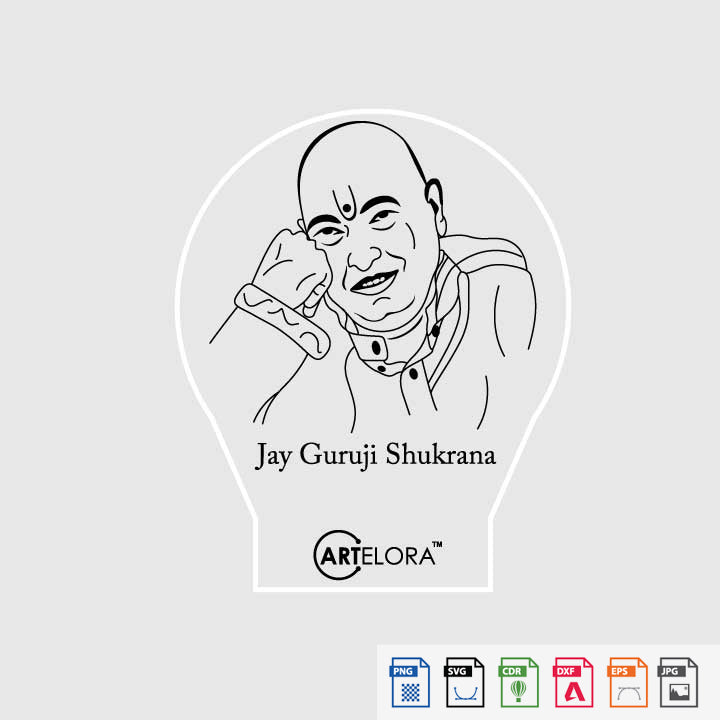 Guruji Sticker Laser Engraving Guruji – ArtElora