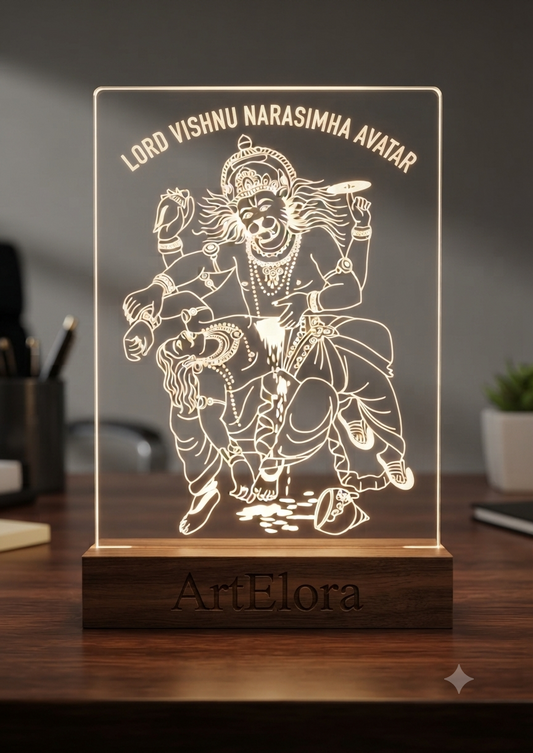 Laser Engraving Lord Vishnu Narasimha Avatar