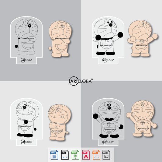 Laser Engraving Cartoon Design (Doremon)