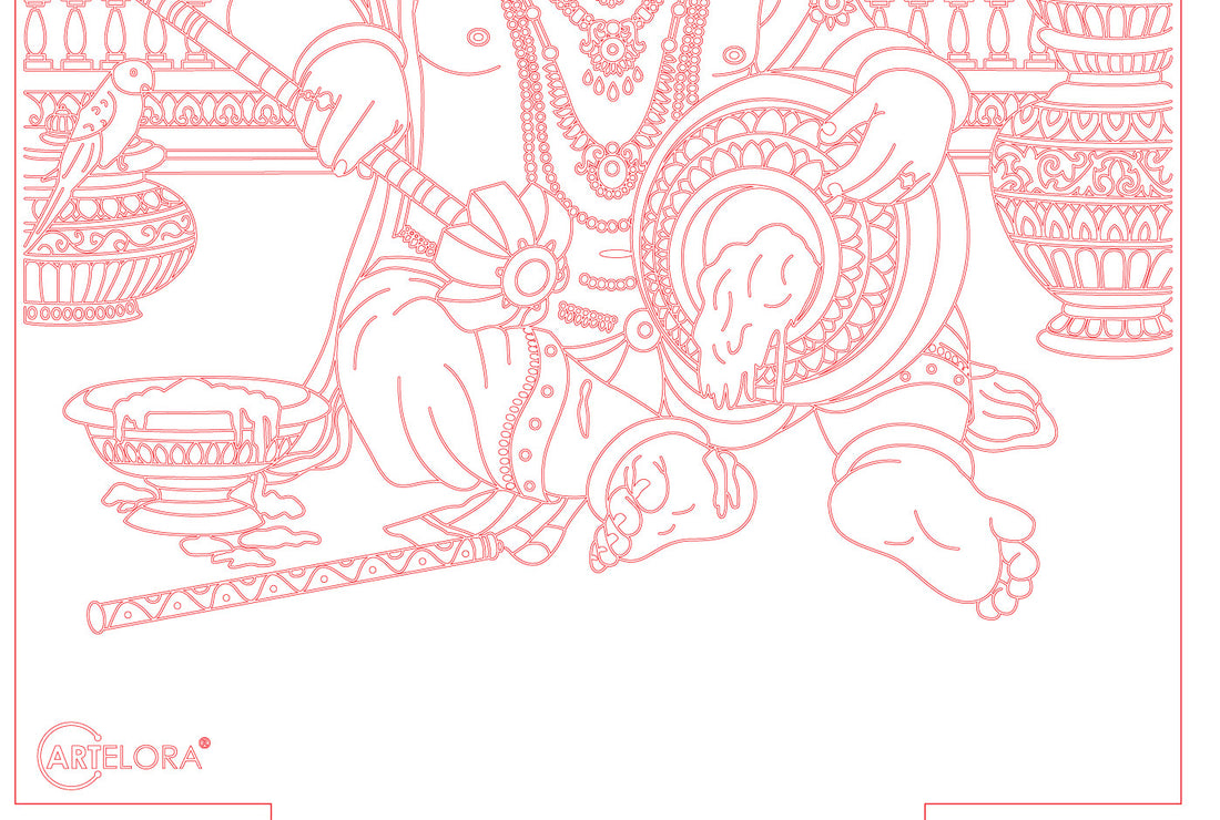 Laser Engraving Bal Krishna Drawing – ArtElora