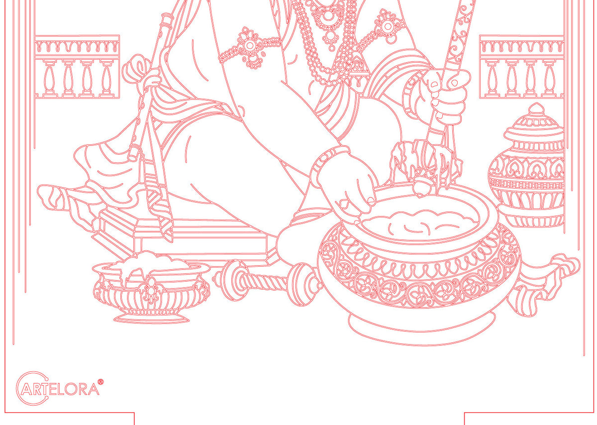 Bal Taskari Drawing Laser Engraving Bal Krishna Drawing – ArtElora
