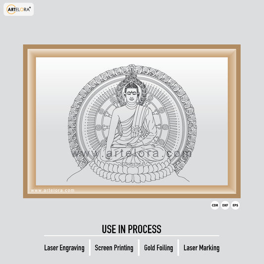 Laser Engraving Gautam Buddha