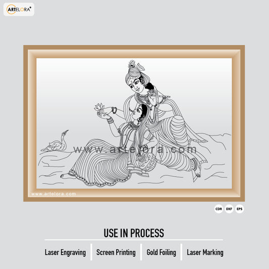Laser Engraving Radha Krishna