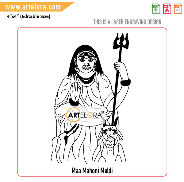 Laser Engraving Maa Mahoni Meldi – ArtElora