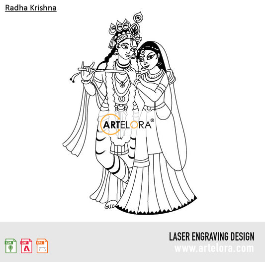 Laser Engraving Radha Krishna