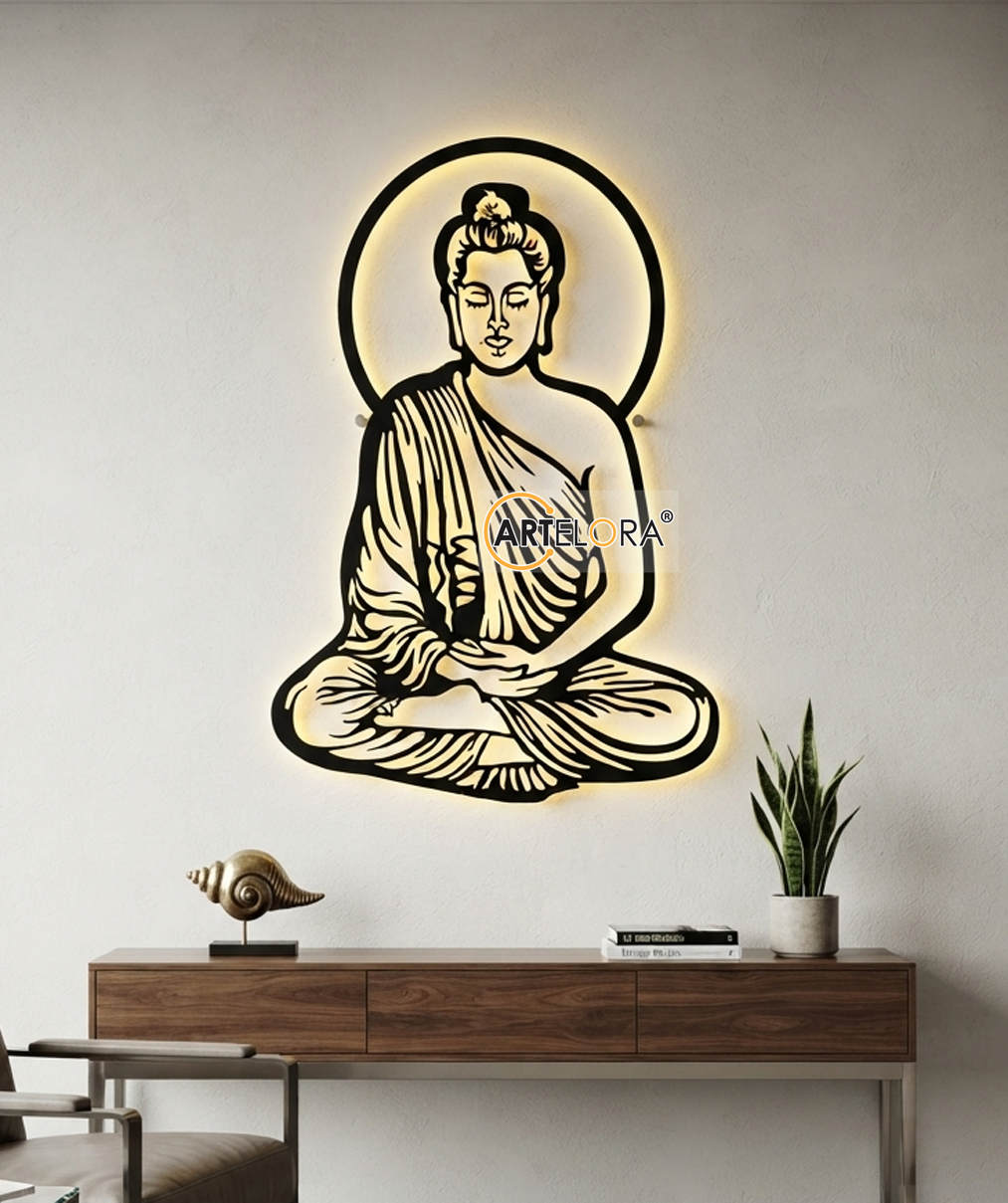 2D Modern Art Buddha Laser cutting