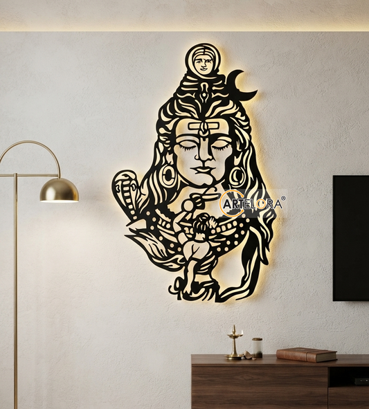 2D Modern Art Shiv (Mahadev) Laser Cutting
