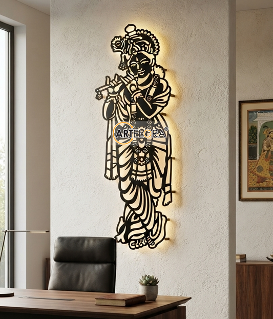 2D Modern Art Shri Krishna Laser Cutting Design
