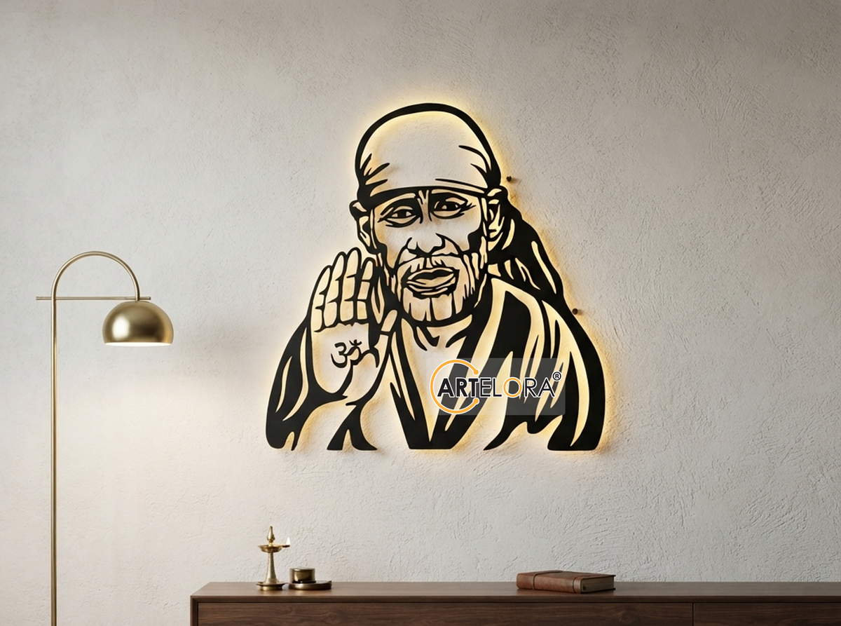 2D Modern Art Sai Baba Laser cutting design