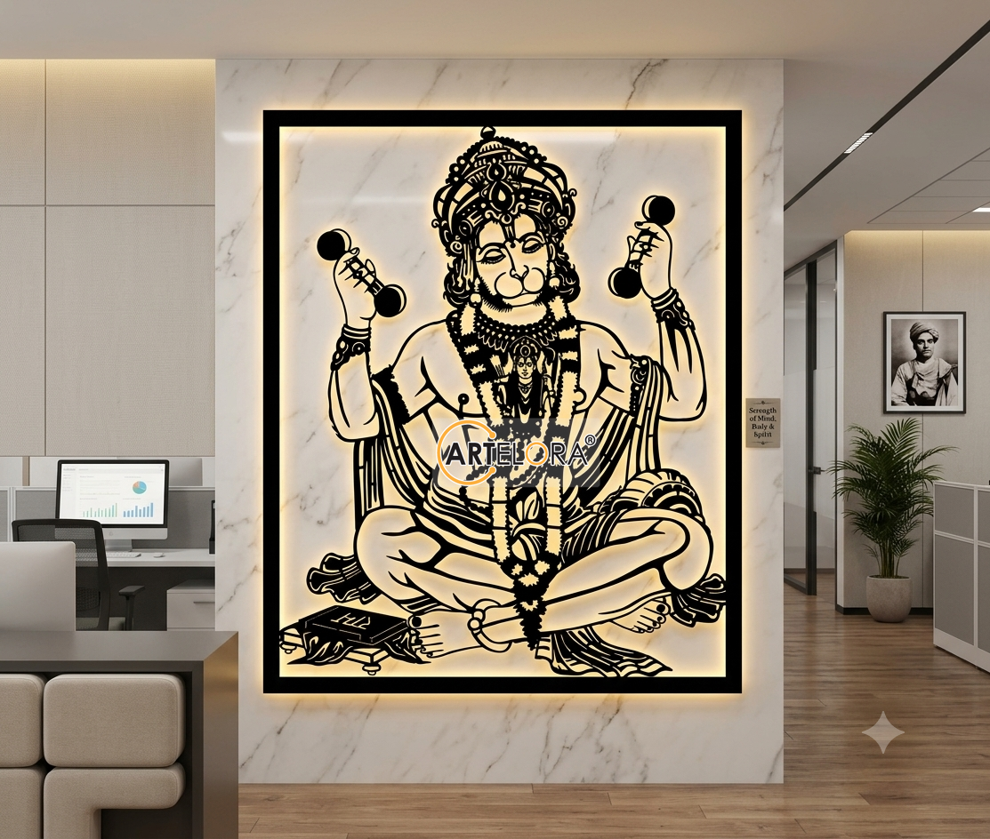 2D Modern Art Hanuman Ji Laser Cuutting