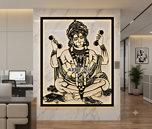 2D Modern Art Hanuman Ji Laser Cuutting