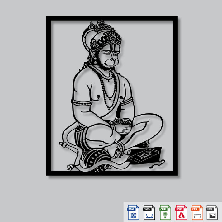 2D Modern Art Hanuman Ji Laser Cutting – ArtElora