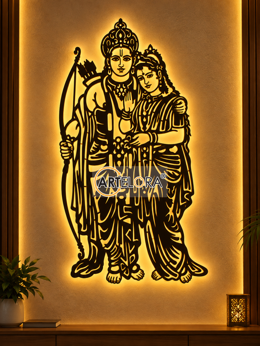 2D Modern Art Lord Shri Rama and Sita Laser Cutting