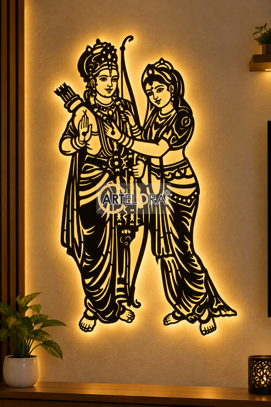 2D Modern Art Lord Shri Rama & Sita Laser Cutting
