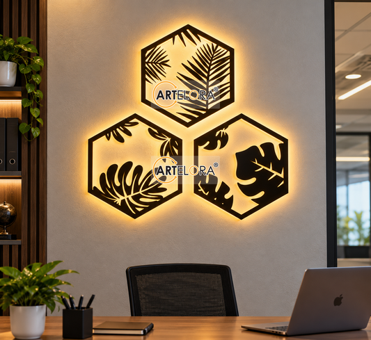 2D Modern Art Hexagon leaf