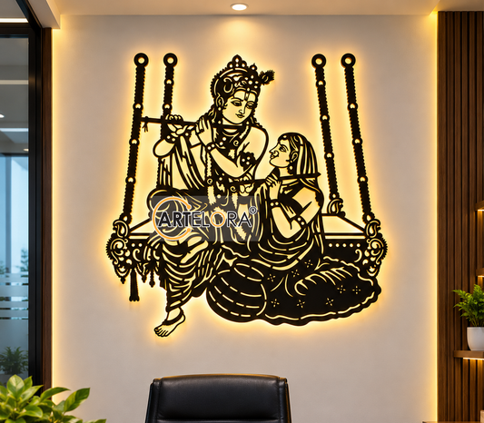 2D Modern Art Radha & Krishna