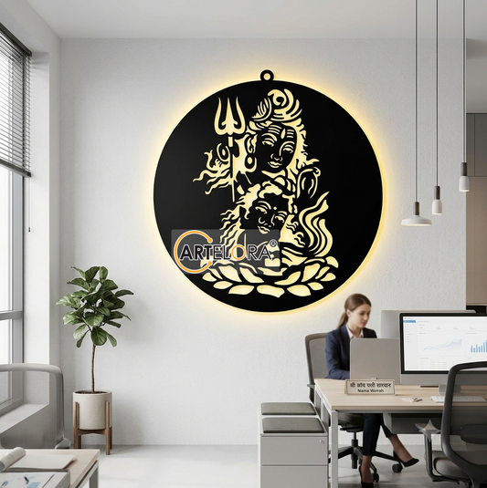 2D Modern Art Shiv & Parvati (Sati Mata)