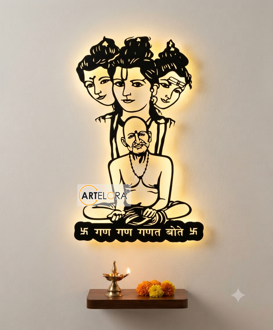 2D Modern Art Gan Gan Ganata Gole (Shri Gajanan) swami Samarth