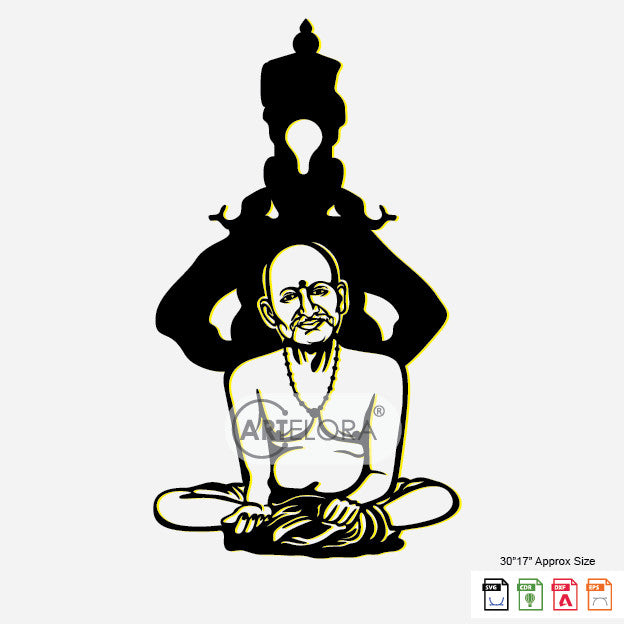 2D Modern Art Gan Gan Ganata Gole (Shri Gajanan) swami Samarth