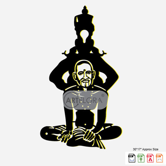 2D Modern Art Gan Gan Ganata Gole (Shri Gajanan) swami Samarth