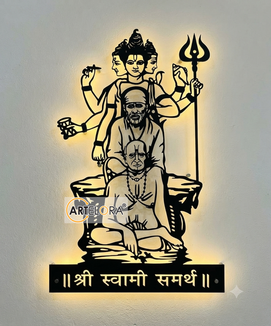2D Modern Art Swami Samarth (Datta Guru & Sai Baba)