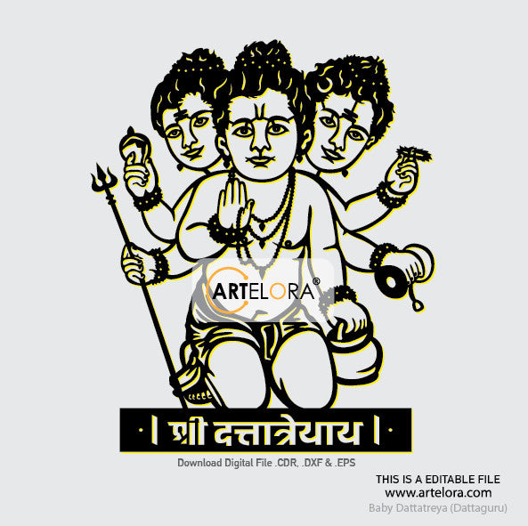 2D Modern Art Baby Dattatreya (Dattaguru)