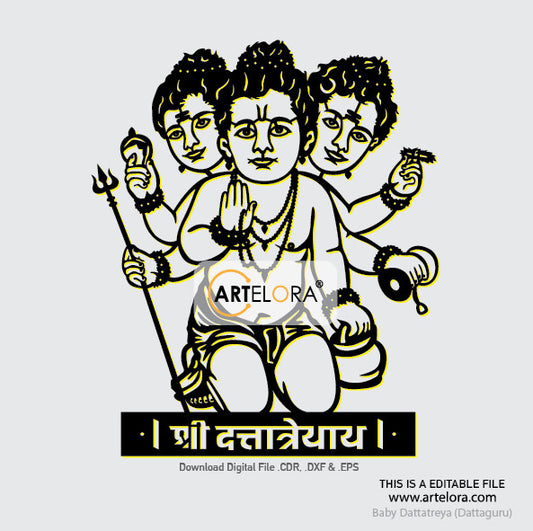 2D Modern Art Baby Dattatreya (Dattaguru)