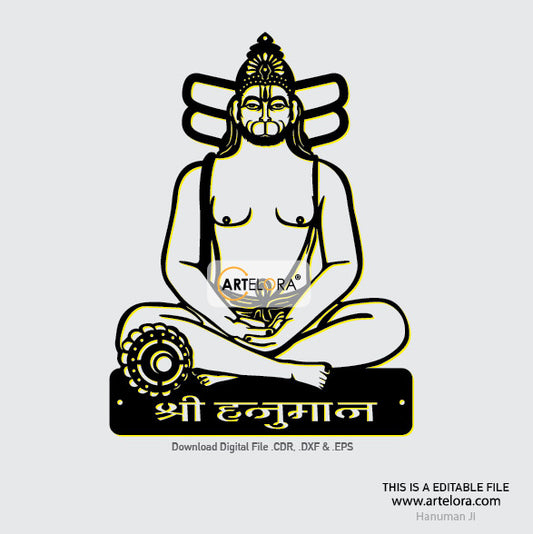 2D Modern Art Hanuman Ji
