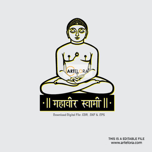 2D Modern Art Bhagwan Mahavir Swami
