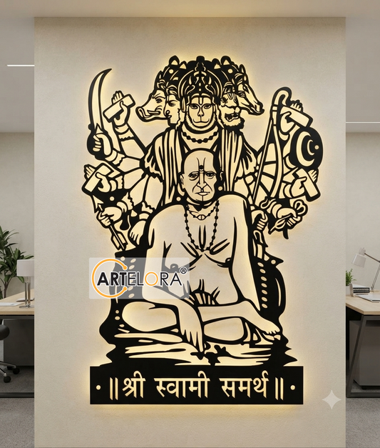 2D Modern Art Panchmukhi Hanuman (Swami Samarth)