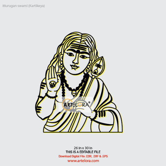 2D Modern Art Murugan swami (Kartikeya)