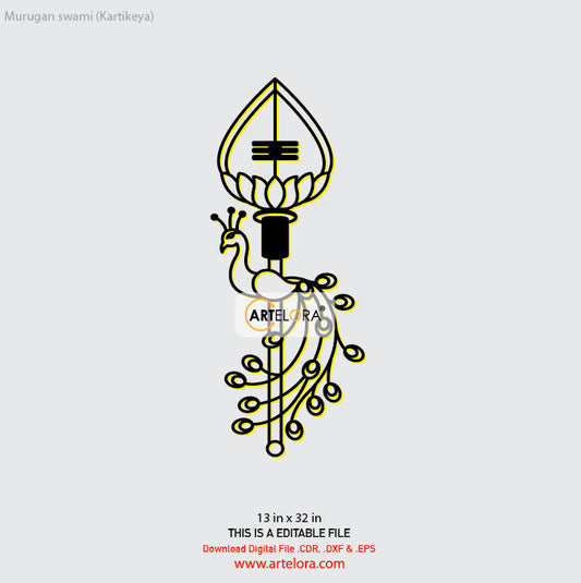 2D Modern Art Murugan swami (Kartikeya)