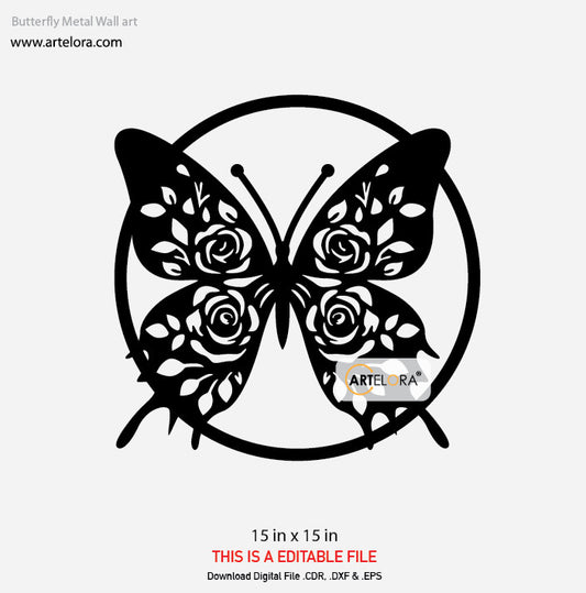2D Modern Art Butterfly Metal Wall art