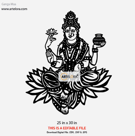 2D Modern Art Ganga Maa