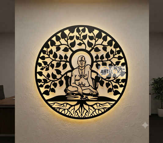 2D Modern Art Swami Samarth with Tree