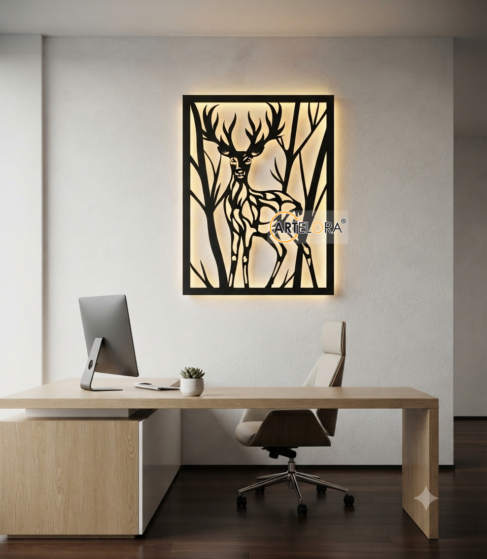 2D Modern Art Deer & Tree